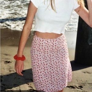 brandy melville clare skirt pink floral